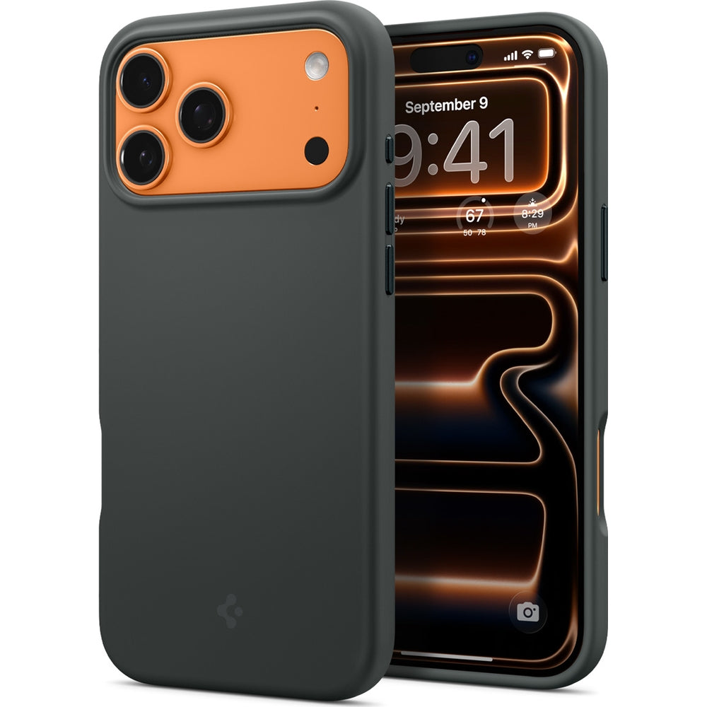 Handyhülle für iPhone 17 Pro Max, Spigen Silicone Fit Mag mit MagSafe, Grün