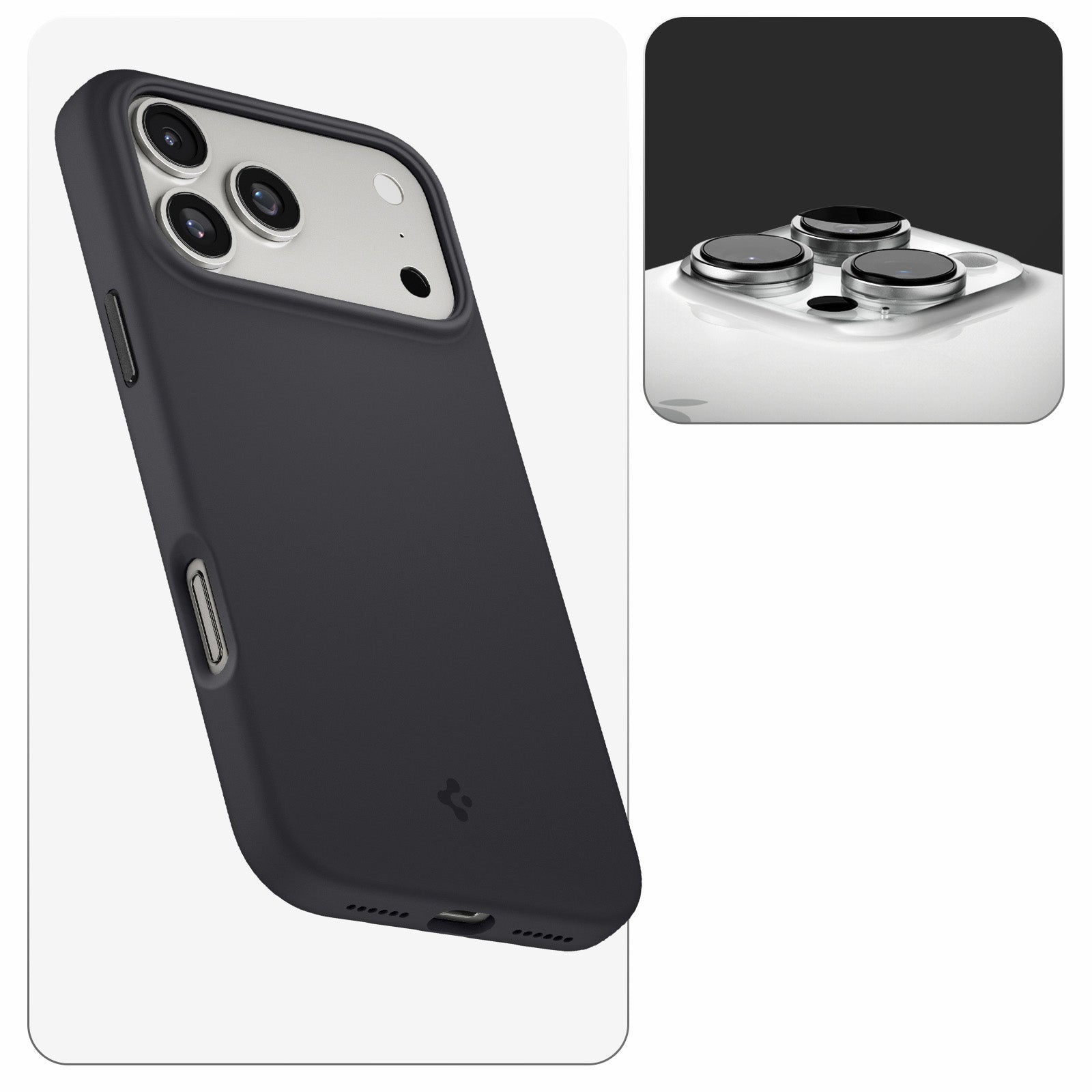 Handyhülle für iPhone 17 Pro Max, Spigen Silicone Fit Mag mit MagSafe, Schwarz