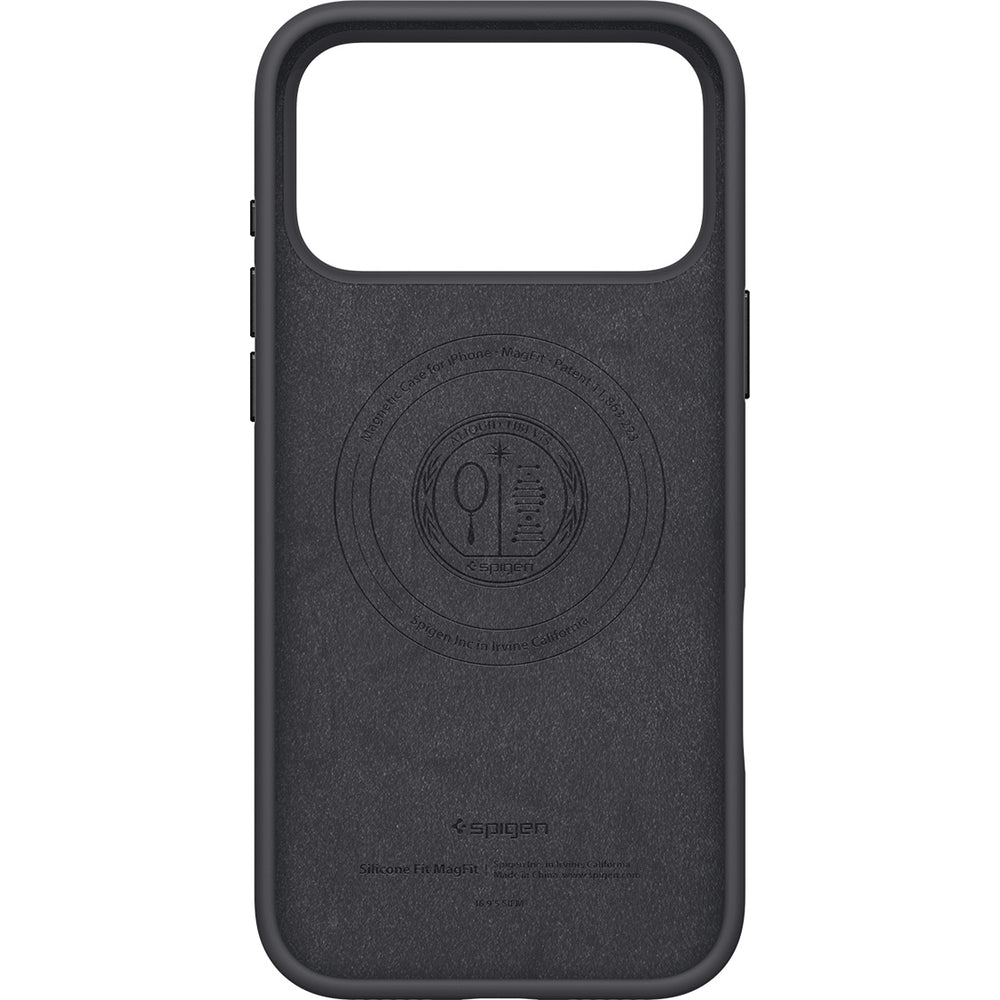 Handyhülle für iPhone 17 Pro Max, Spigen Silicone Fit Mag mit MagSafe, Schwarz