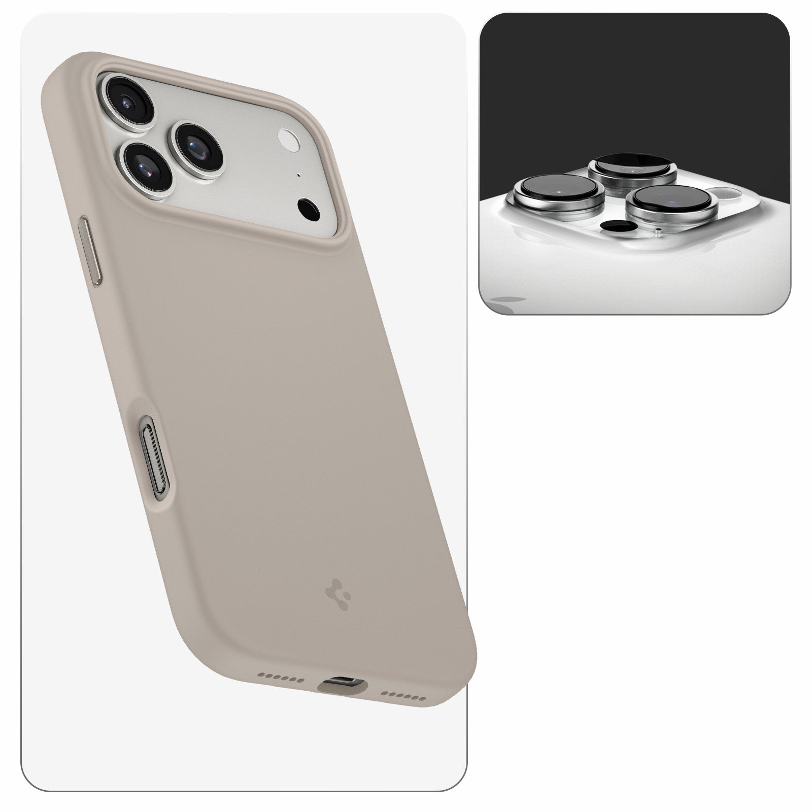 Handyhülle für iPhone 17 Pro Max, Spigen Silicone Fit Mag mit MagSafe, Beige