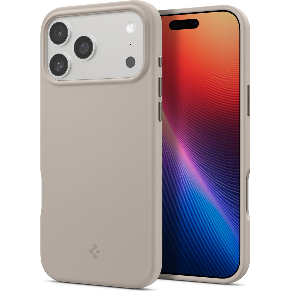 Handyhülle für iPhone 17 Pro Max, Spigen Silicone Fit Mag mit MagSafe, Beige