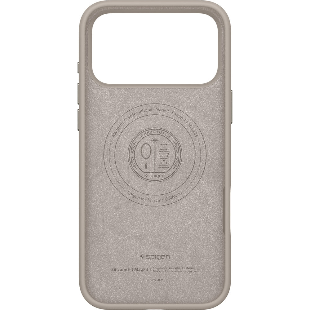 Handyhülle für iPhone 17 Pro Max, Spigen Silicone Fit Mag mit MagSafe, Beige