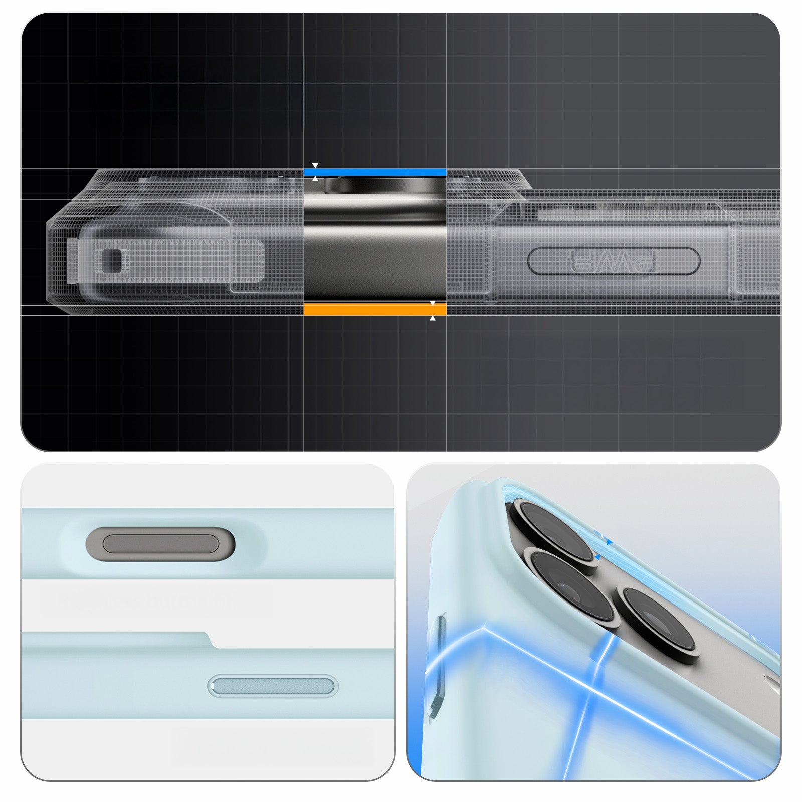 Handyhülle für iPhone 17 Pro, Spigen Silicone Fit Mag mit MagSafe, Hellblau