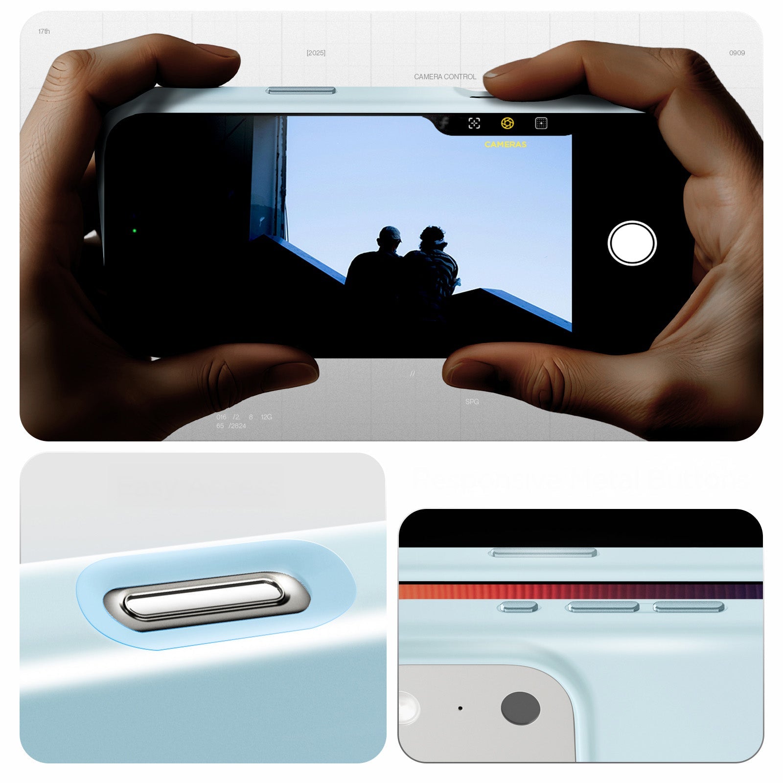 Handyhülle für iPhone 17 Pro, Spigen Silicone Fit Mag mit MagSafe, Hellblau