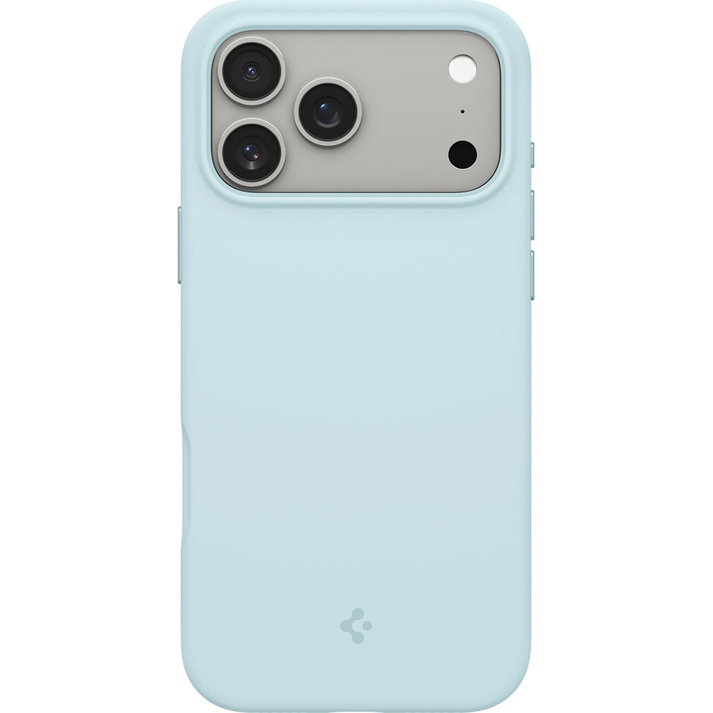 Handyhülle für iPhone 17 Pro, Spigen Silicone Fit Mag mit MagSafe, Hellblau