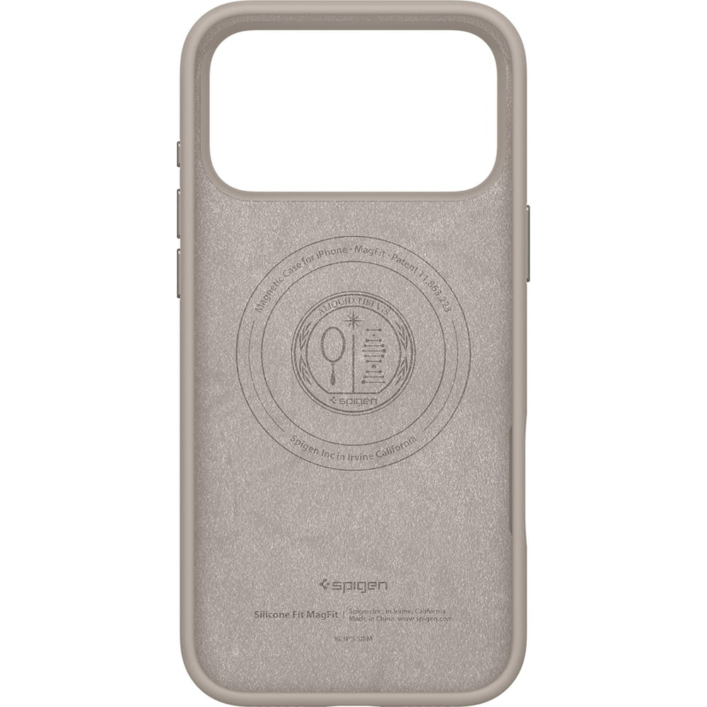 Handyhülle für iPhone 17 Pro, Spigen Silicone Fit Mag mit MagSafe, Beige