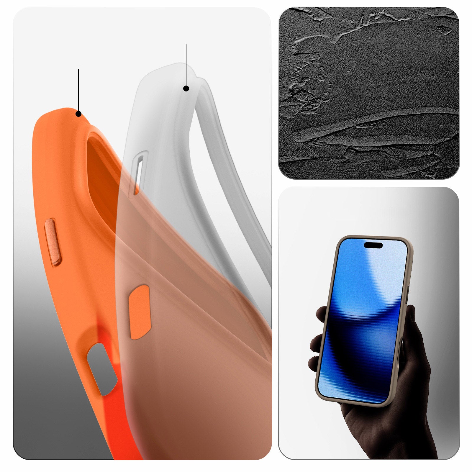 Handyhülle für iPhone 17 Pro Max, Spigen Silicone Fit Mag mit MagSafe, Orange
