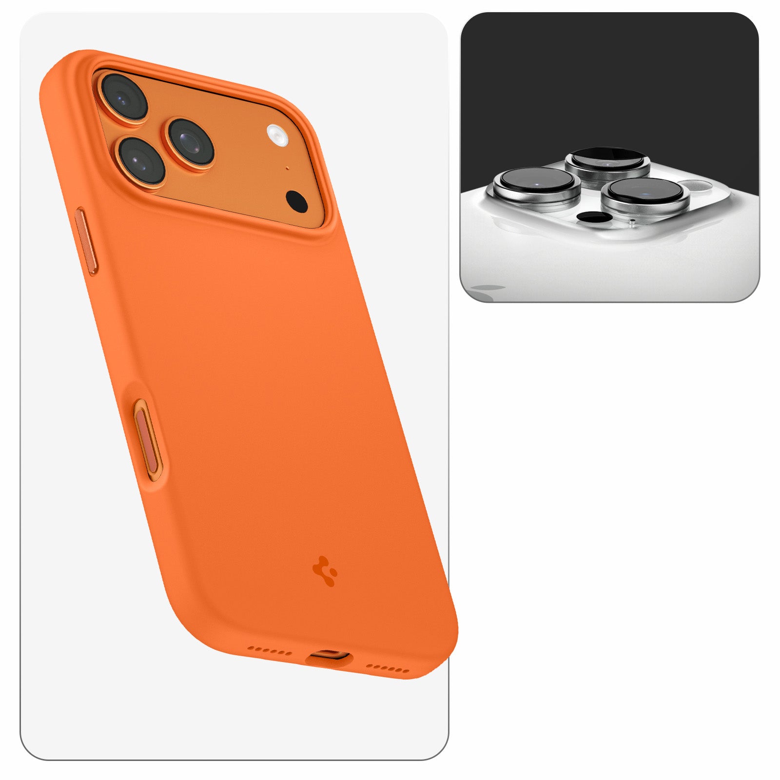Handyhülle für iPhone 17 Pro Max, Spigen Silicone Fit Mag mit MagSafe, Orange