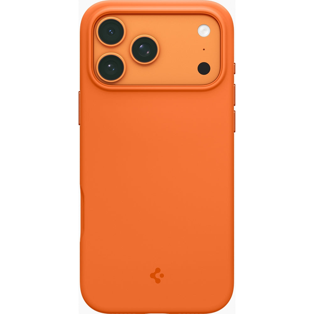 Handyhülle für iPhone 17 Pro, Spigen Silicone Fit Mag mit MagSafe, Orange