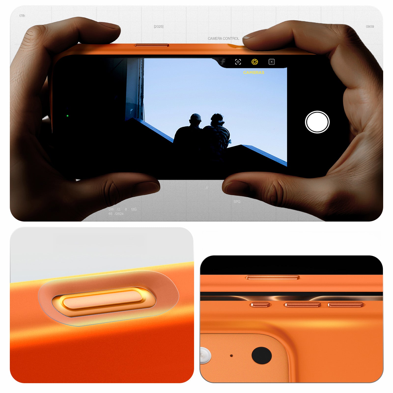 Handyhülle für iPhone 17 Pro, Spigen Silicone Fit Mag mit MagSafe, Orange