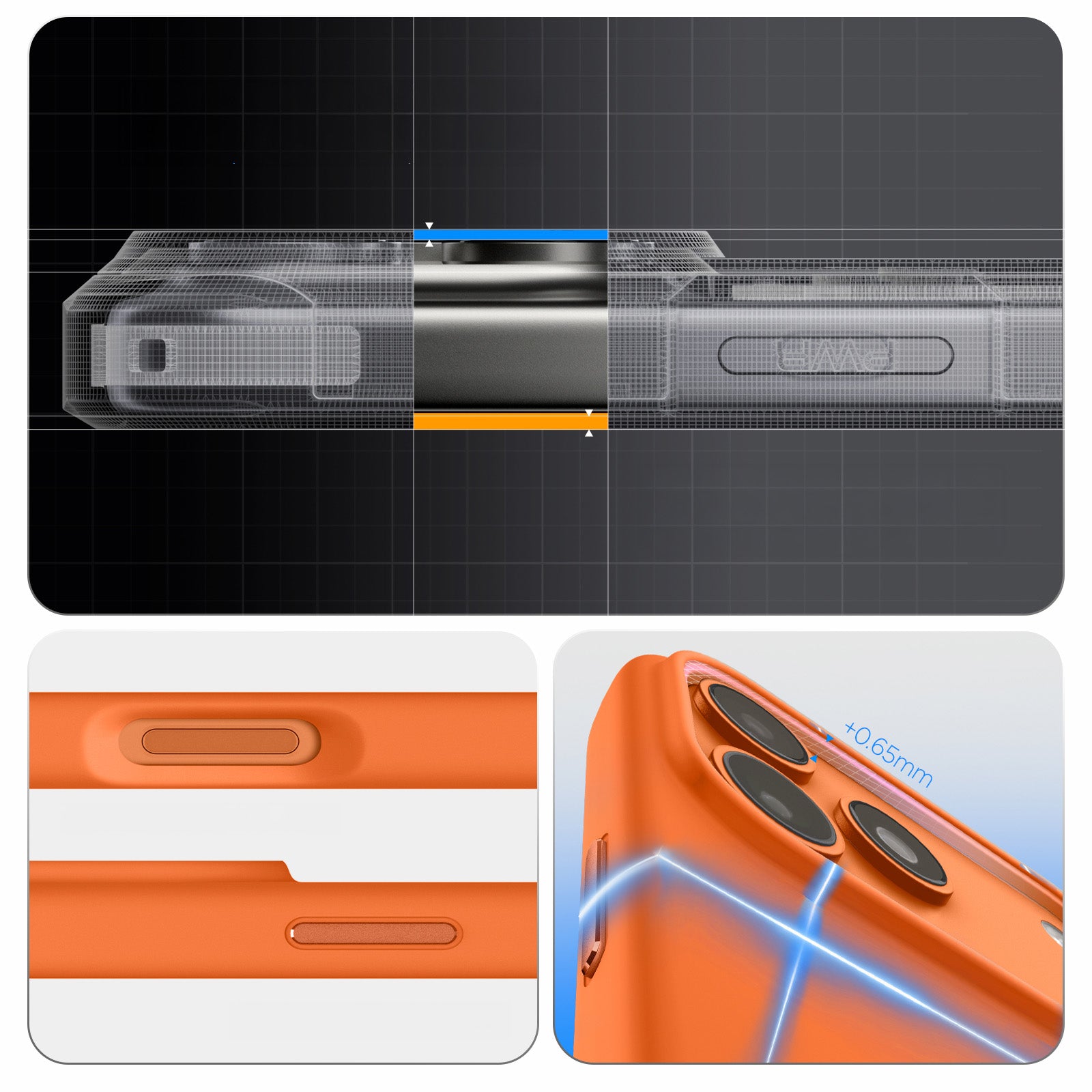 Handyhülle für iPhone 17 Pro, Spigen Silicone Fit Mag mit MagSafe, Orange