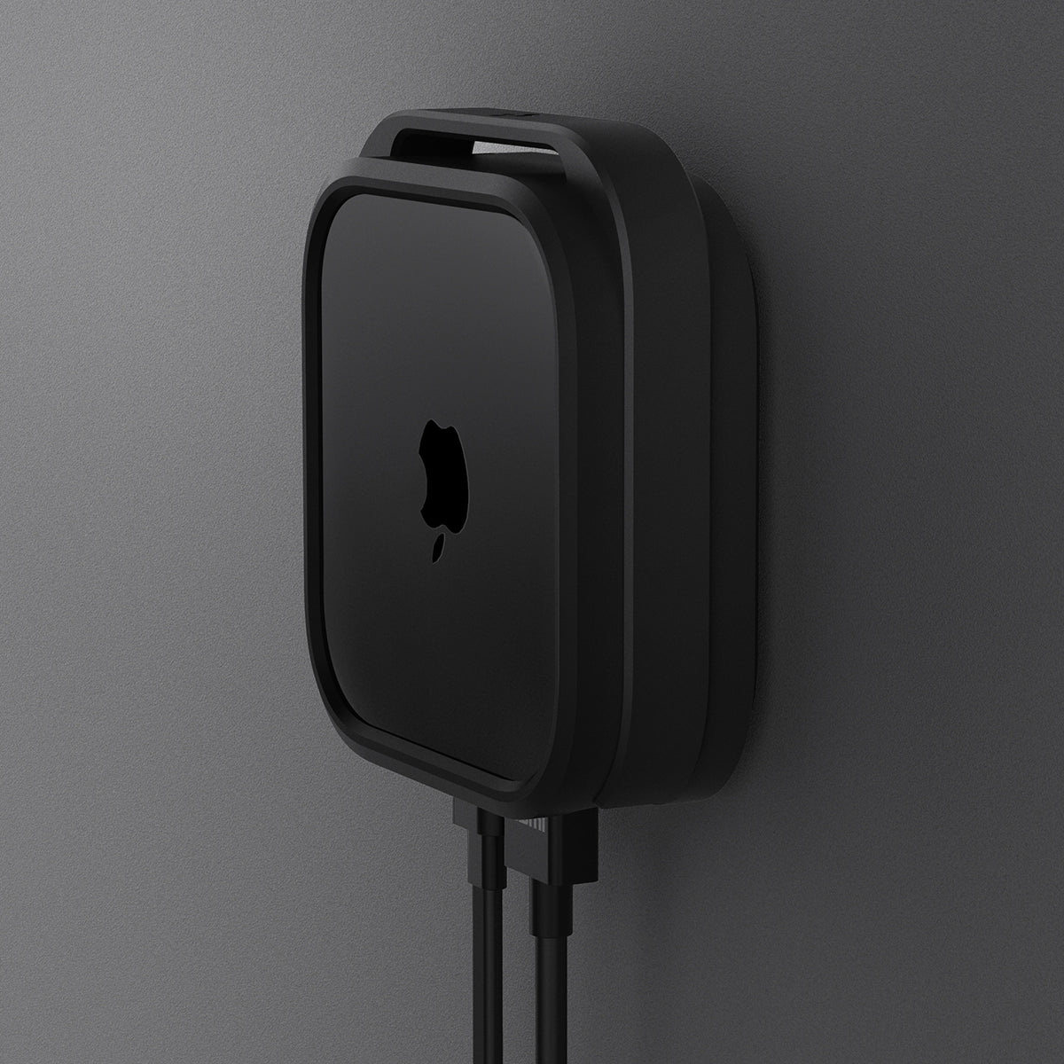 Halterung für Apple TV 4K 3. Gen (2022), Spigen Silicone Fit Mount, Schwarz