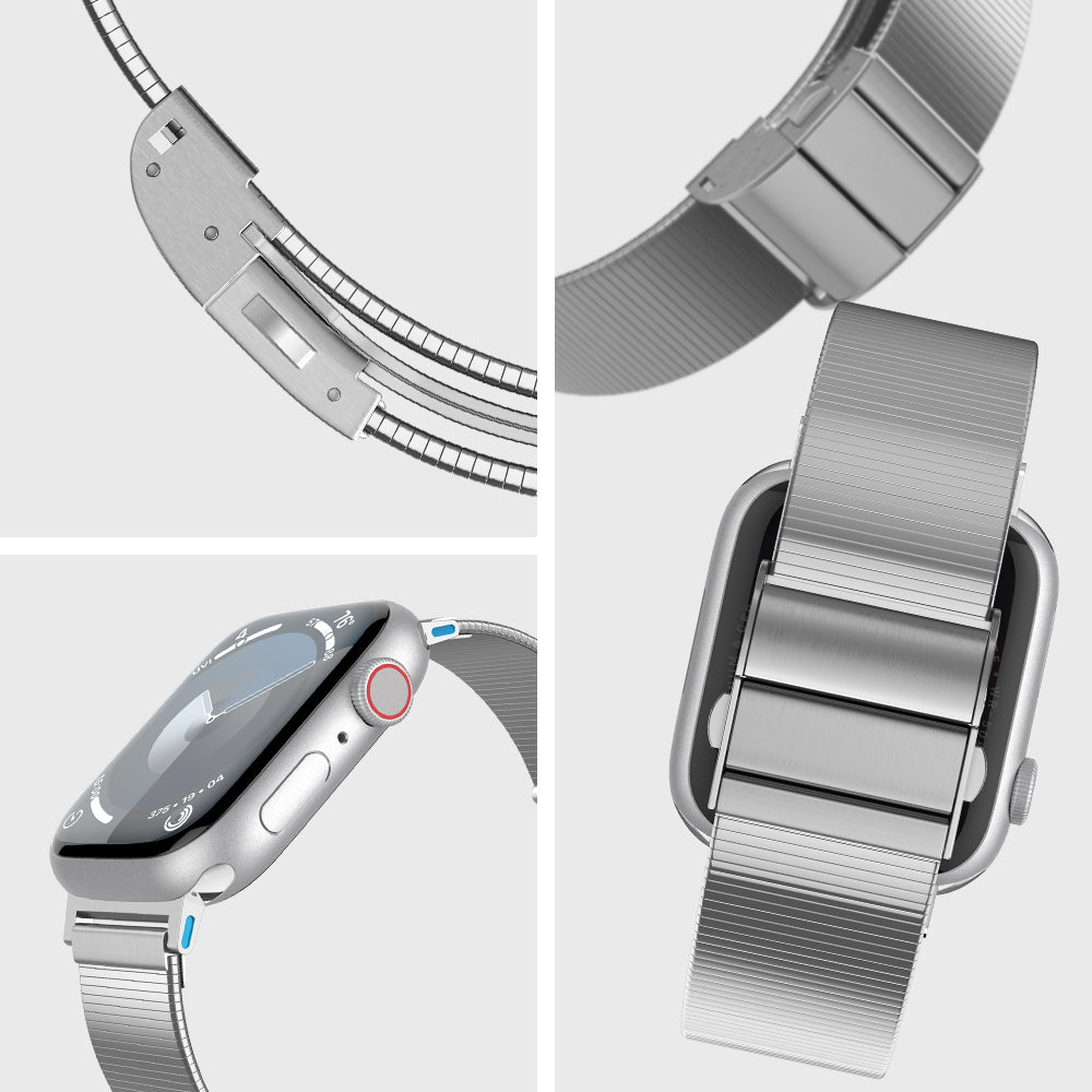 Armband für Apple Watch 41/40/38mm, Spigen Sleek Link, Silbern