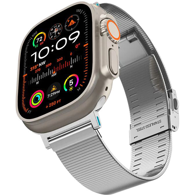 Armband für Apple Watch 49/46/45/44 mm, Spigen Sleek Link, Silbern
