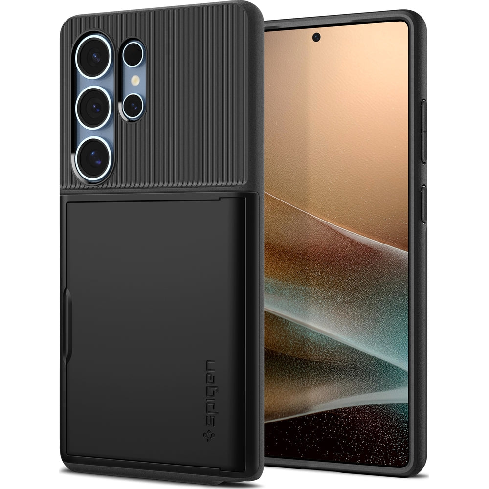 Handyhülle für Galaxy S25 Ultra, Spigen Slim Armor CS, Schwarz