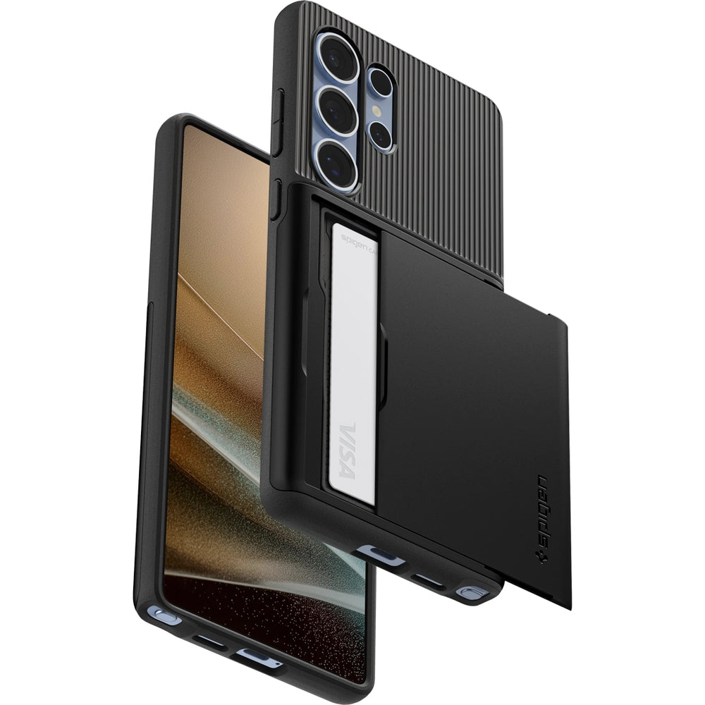 Handyhülle für Galaxy S25 Ultra, Spigen Slim Armor CS, Schwarz