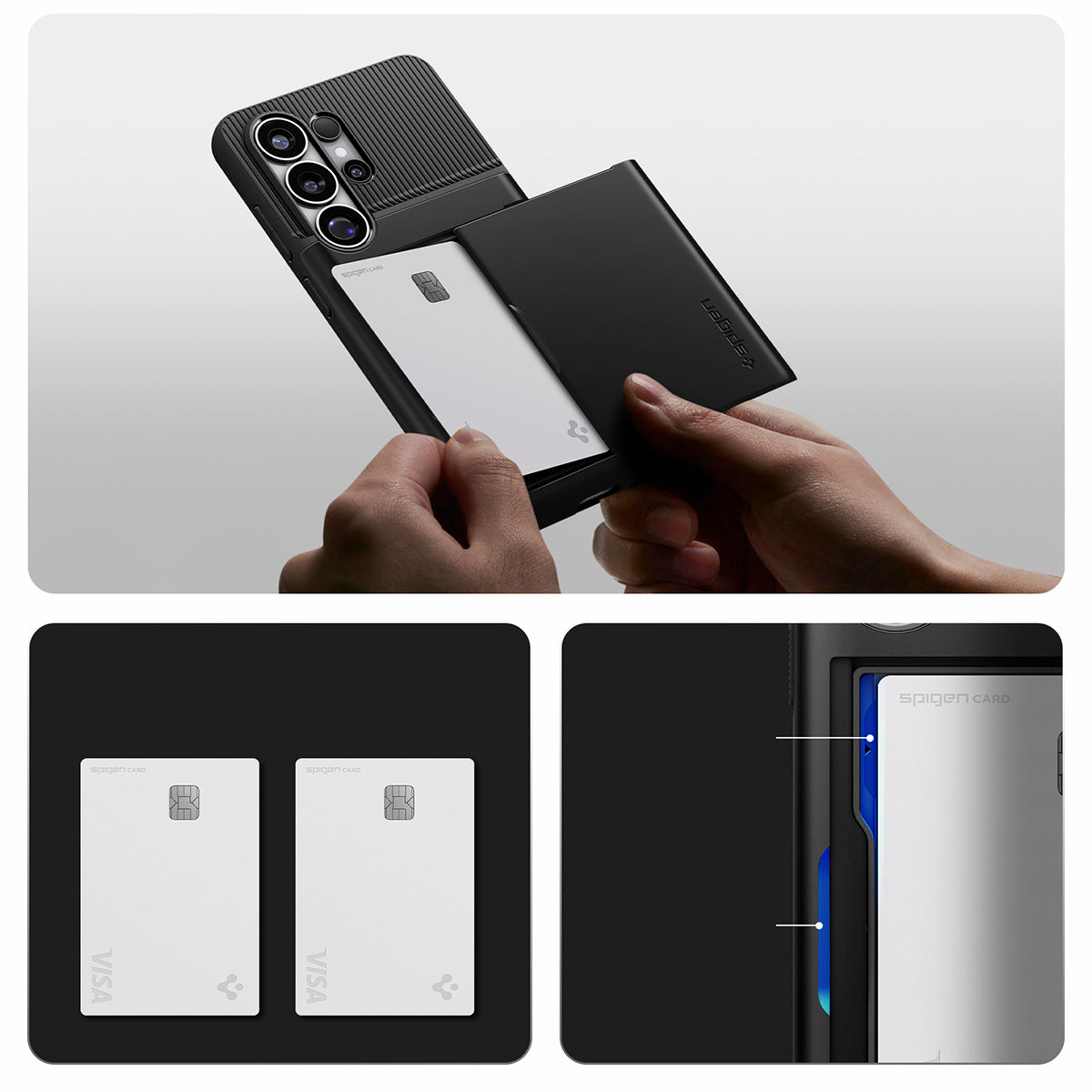 Handyhülle für Galaxy S26 Ultra, Spigen Slim Armor CS, Schwarz