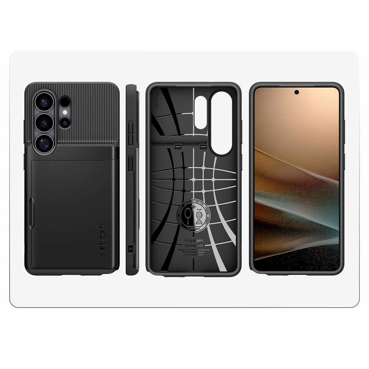 Handyhülle für Galaxy S26 Ultra, Spigen Slim Armor CS, Schwarz