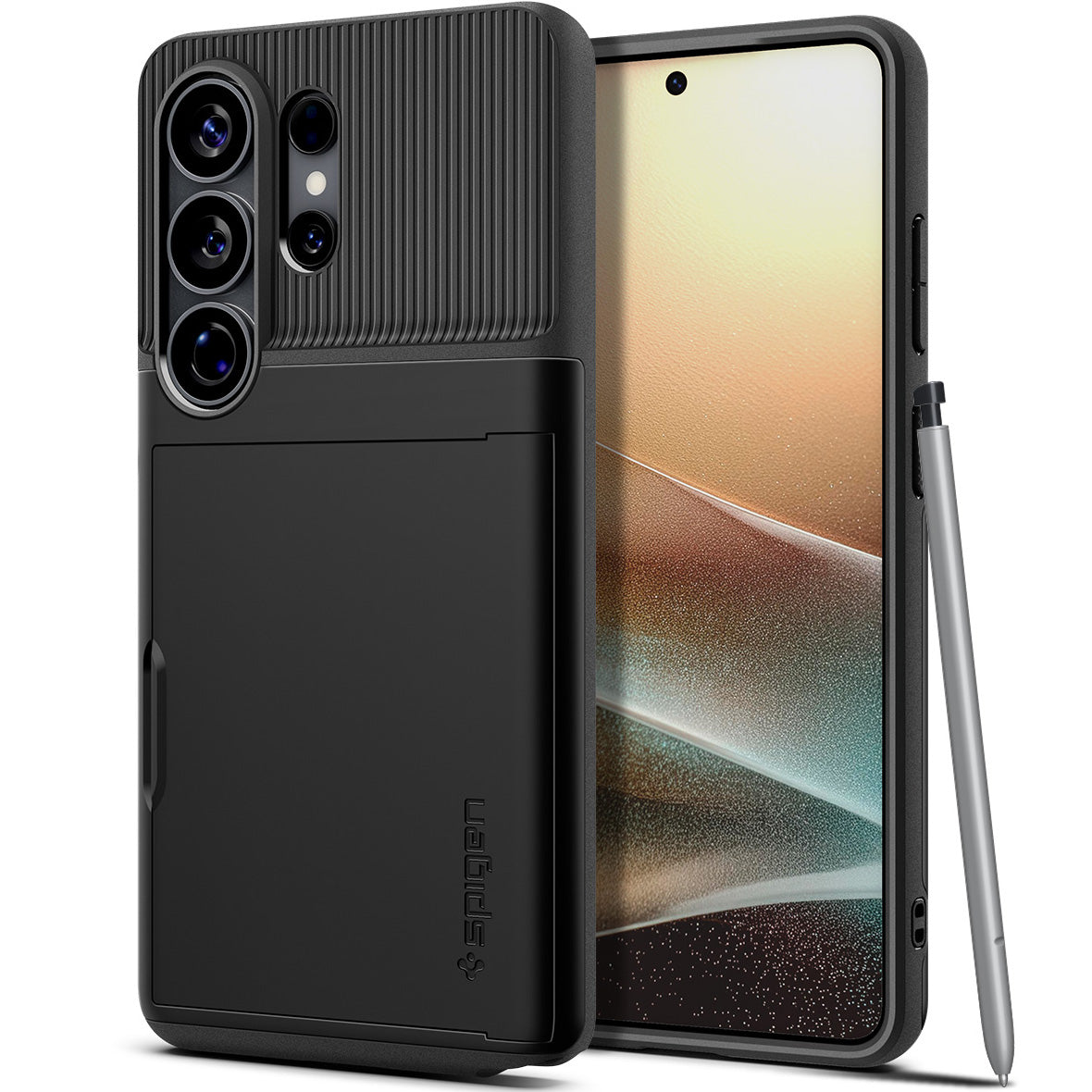 Handyhülle für Galaxy S26 Ultra, Spigen Slim Armor CS, Schwarz