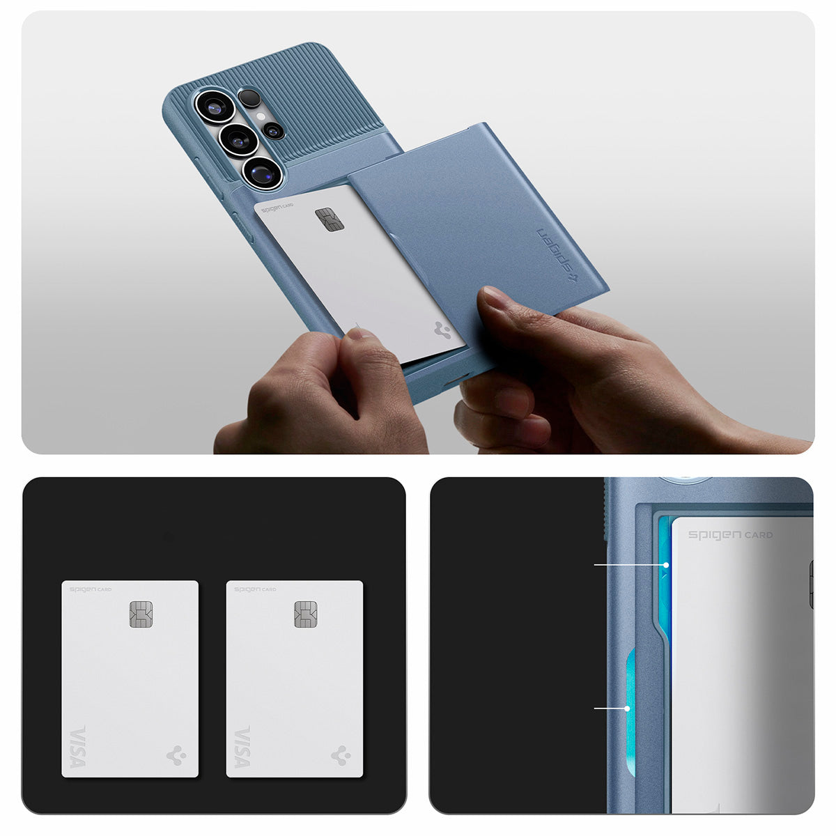 Handyhülle für Galaxy S26 Ultra, Spigen Slim Armor CS, Blau
