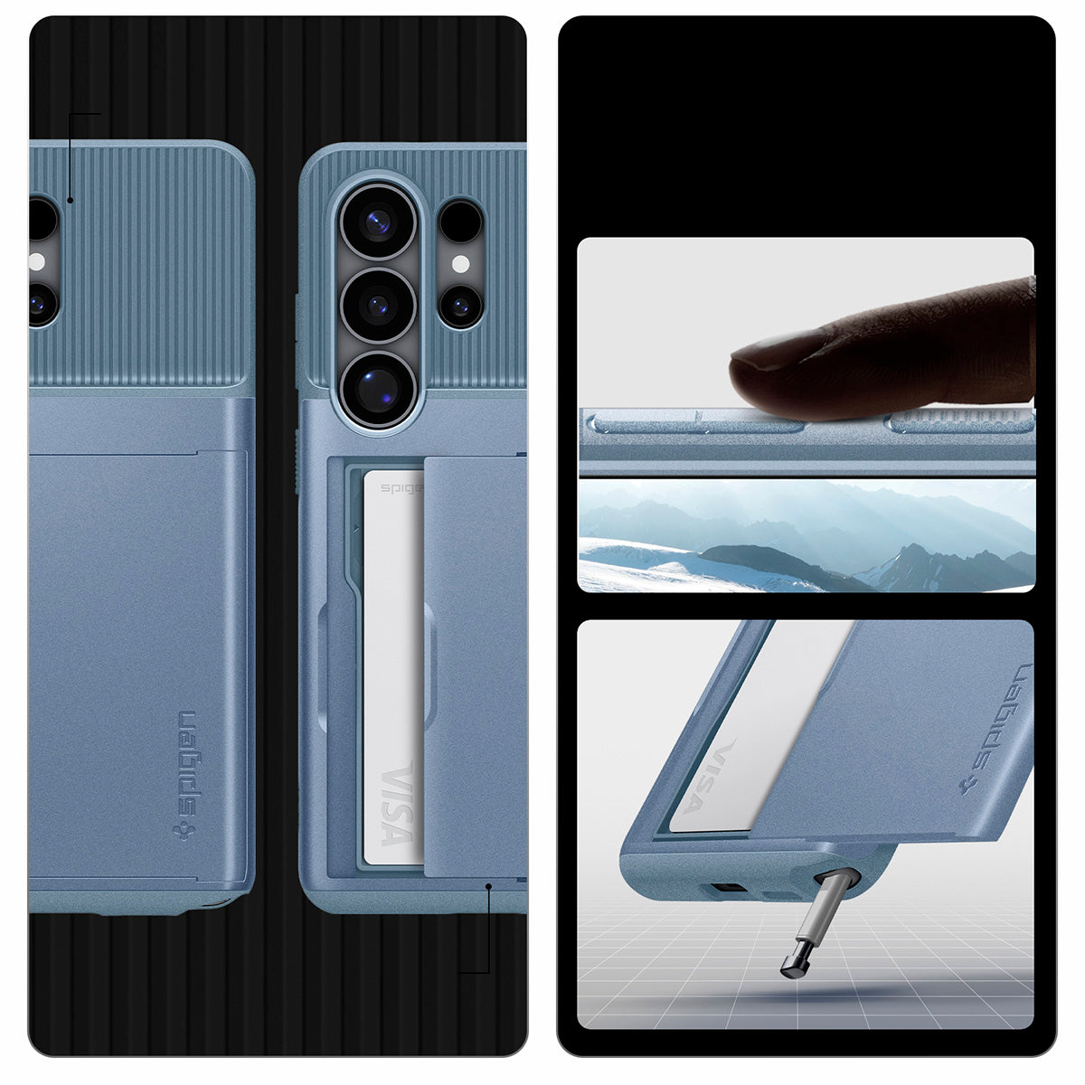 Handyhülle für Galaxy S26 Ultra, Spigen Slim Armor CS, Blau