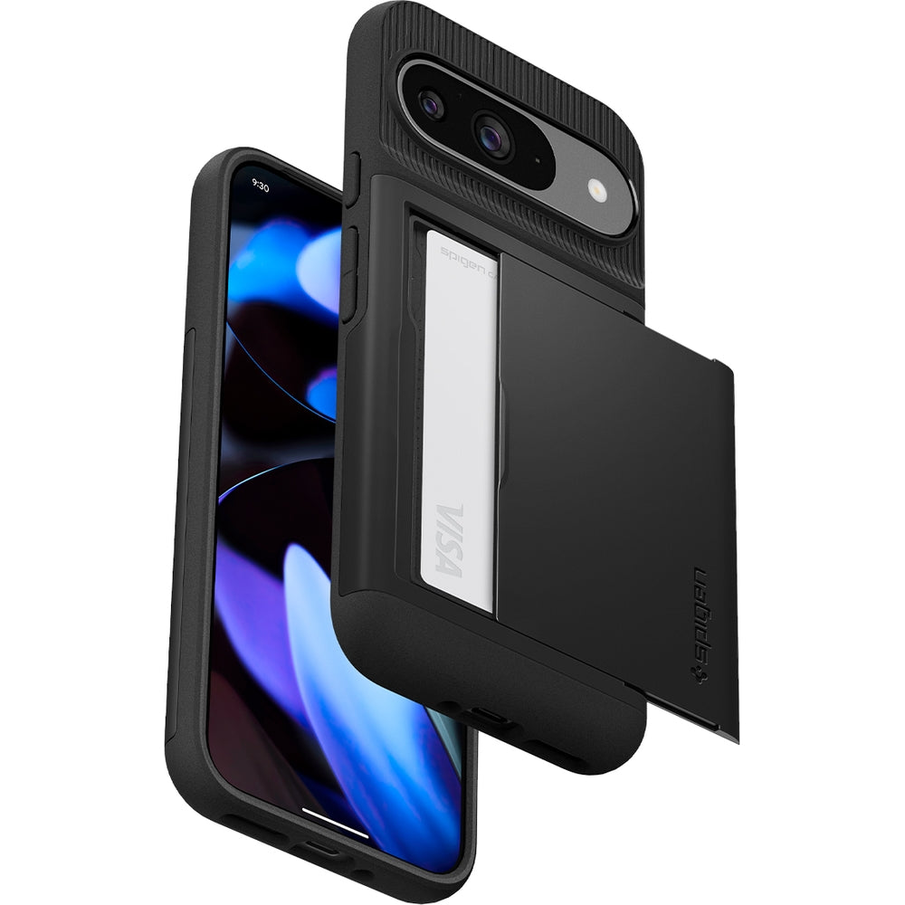 Schutzhülle für Google Pixel 9 / 9 Pro, Spigen Slim Armor CS, Schwarz