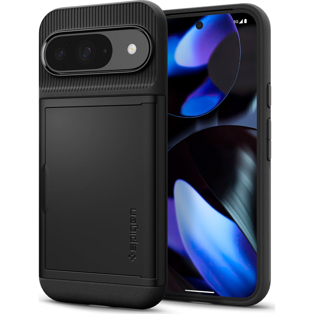 Schutzhülle für Google Pixel 9 / 9 Pro, Spigen Slim Armor CS, Schwarz
