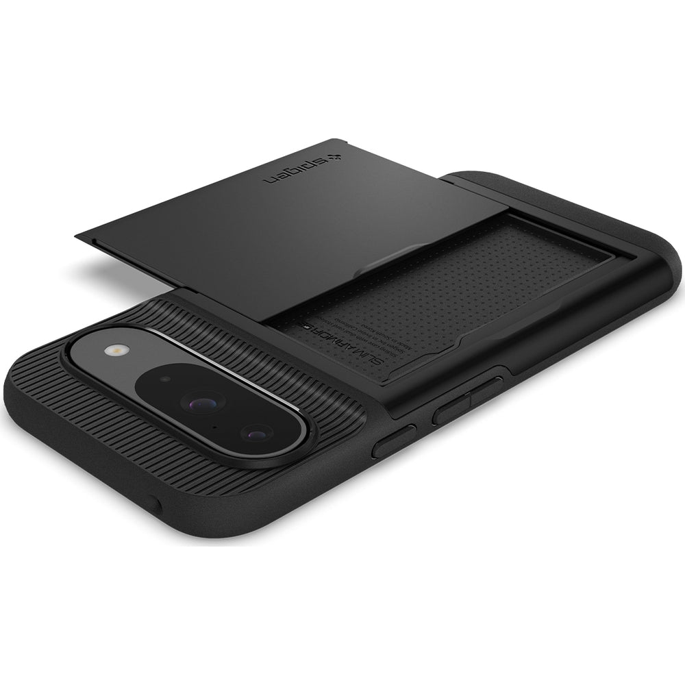 Schutzhülle für Google Pixel 9 / 9 Pro, Spigen Slim Armor CS, Schwarz