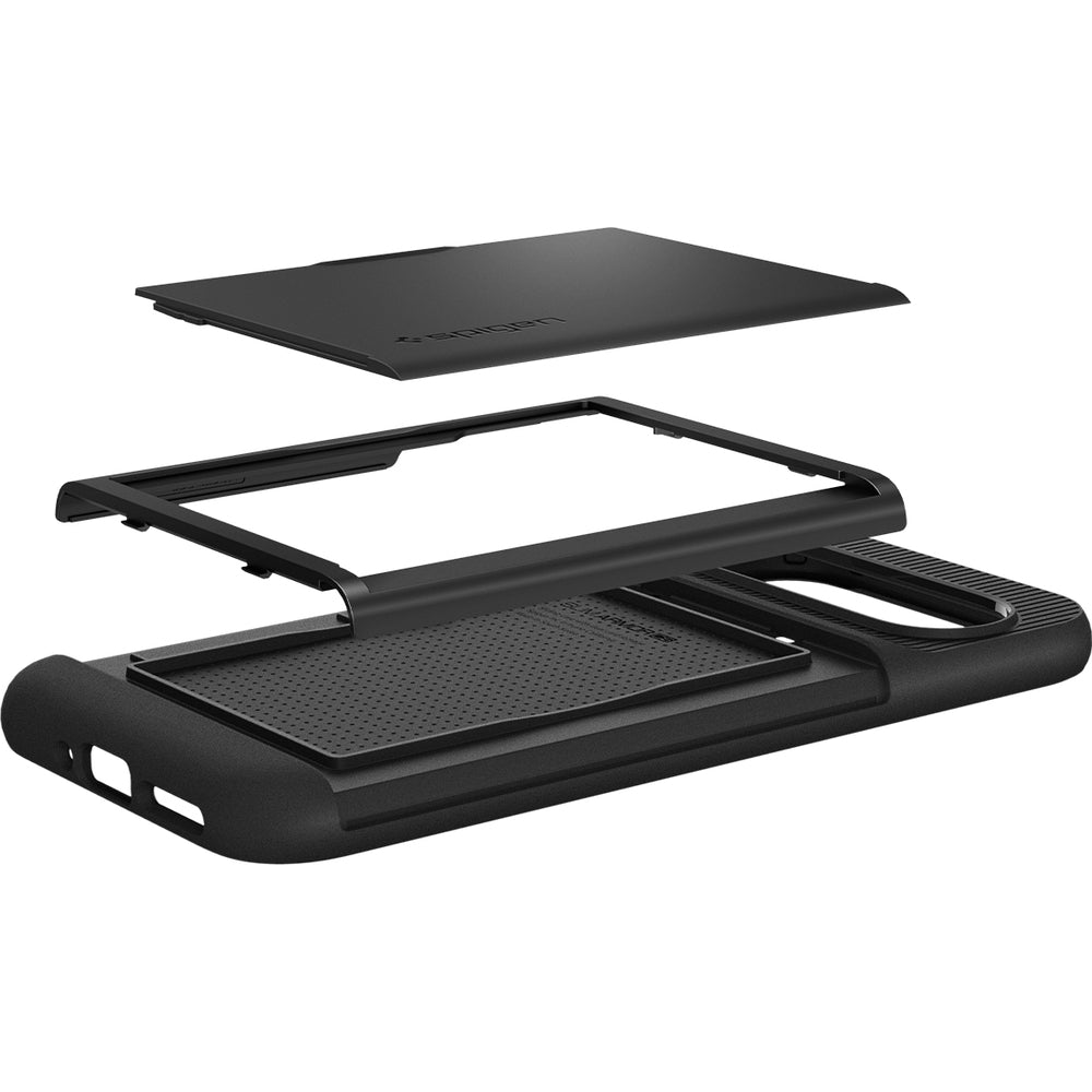 Schutzhülle für Google Pixel 9 / 9 Pro, Spigen Slim Armor CS, Schwarz