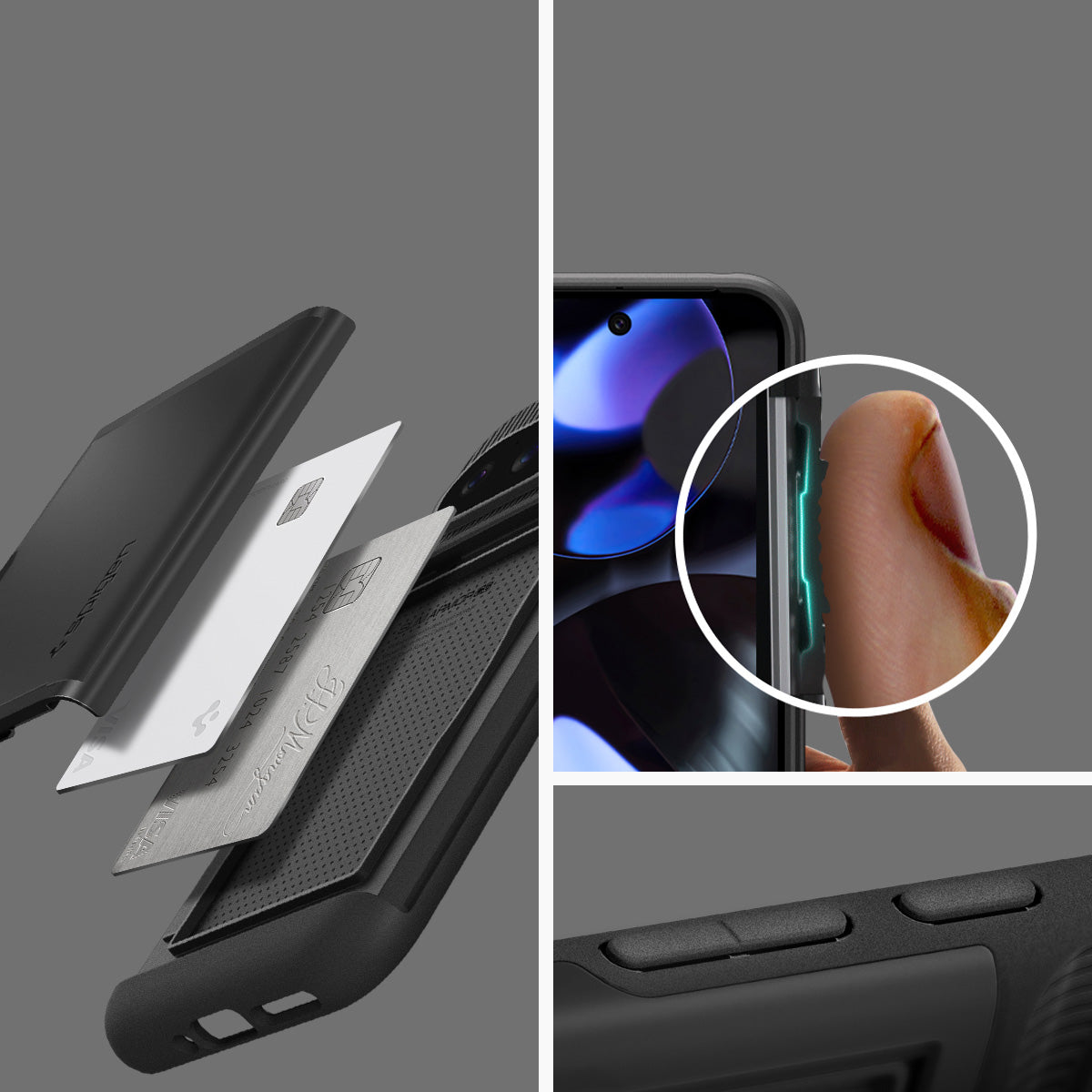 Schutzhülle für Google Pixel 9 / 9 Pro, Spigen Slim Armor CS, Schwarz