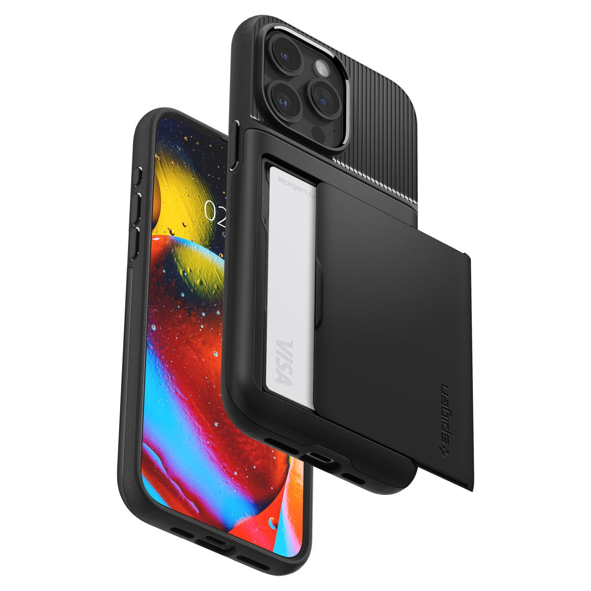 Schutzhülle Spigen Slim Armor CS für iPhone 15 Pro, Schwarz
