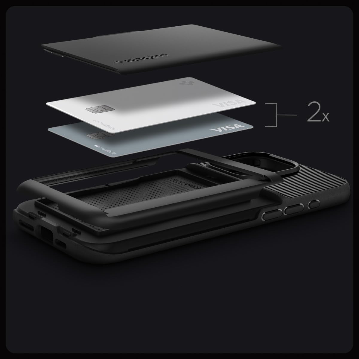 Schutzhülle Spigen Slim Armor CS für iPhone 15 Pro, Schwarz