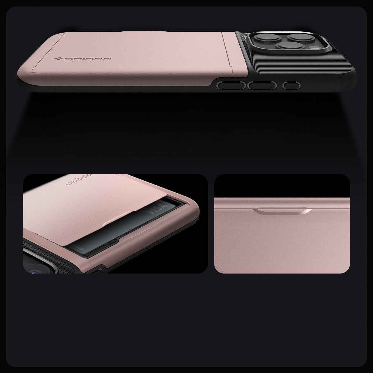 Schutzhülle Spigen Slim Armor CS für iPhone 15 Pro, Rosa Gold