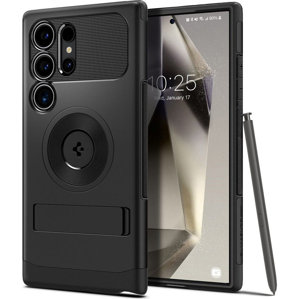 Schutzhülle für Galaxy S24 Ultra, Spigen Slim Armor MagFit, Schwarz