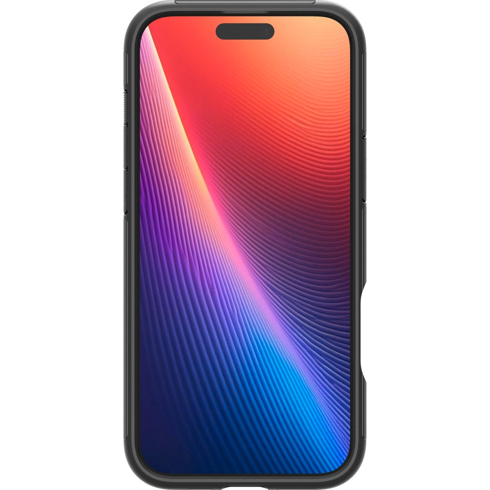 Handyhülle für iPhone 16 Pro, Spigen Slim Armor Mag mit MagSafe, Schwarz