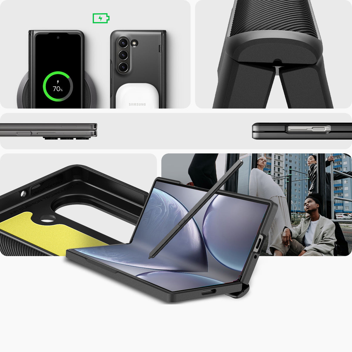 Schutzhülle für Galaxy Z Fold6, Spigen Slim Armor Pro, Schwarz