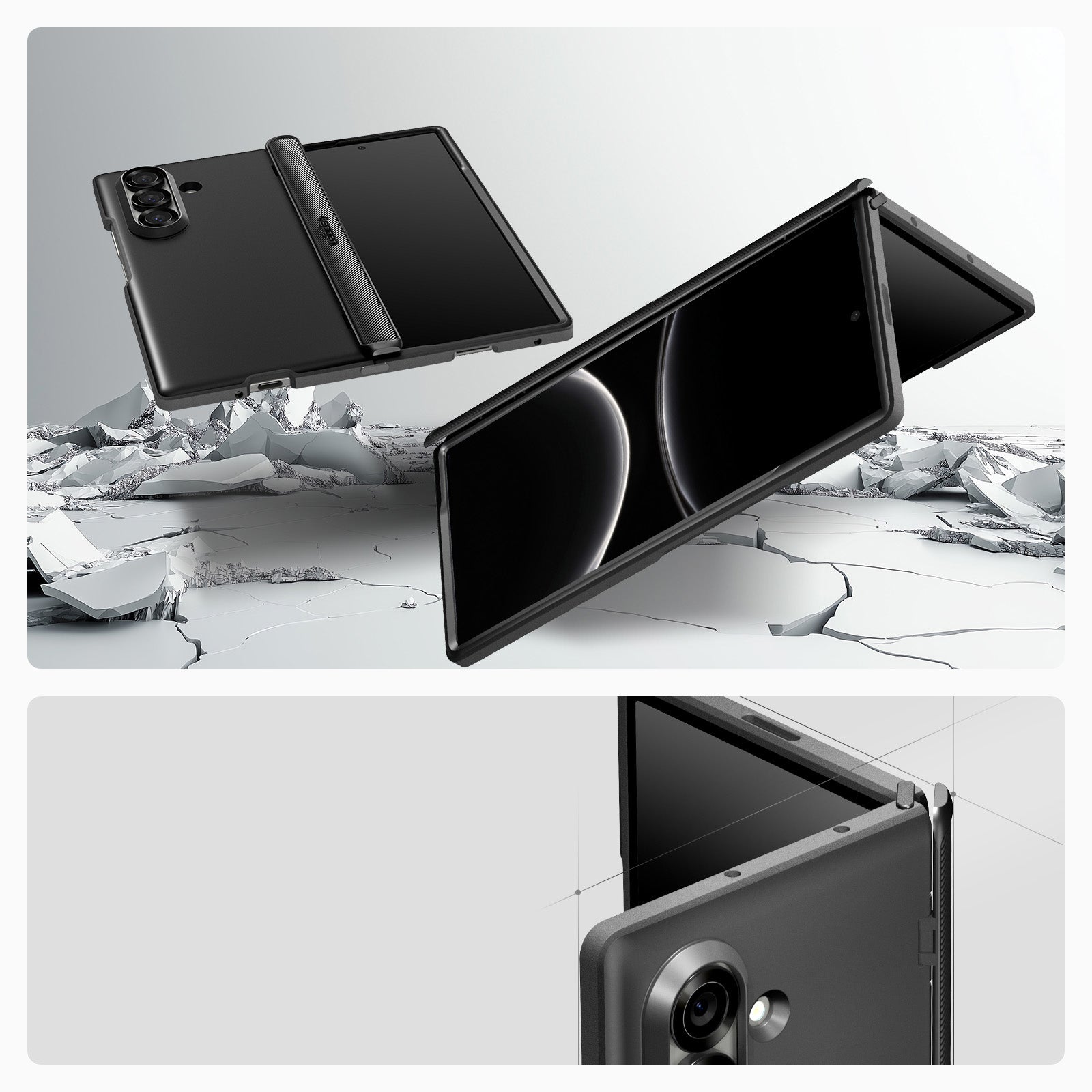 Handyhülle für Galaxy Z Fold7, Spigen Slim Armor Pro Mag mit MagSafe, Schwarz