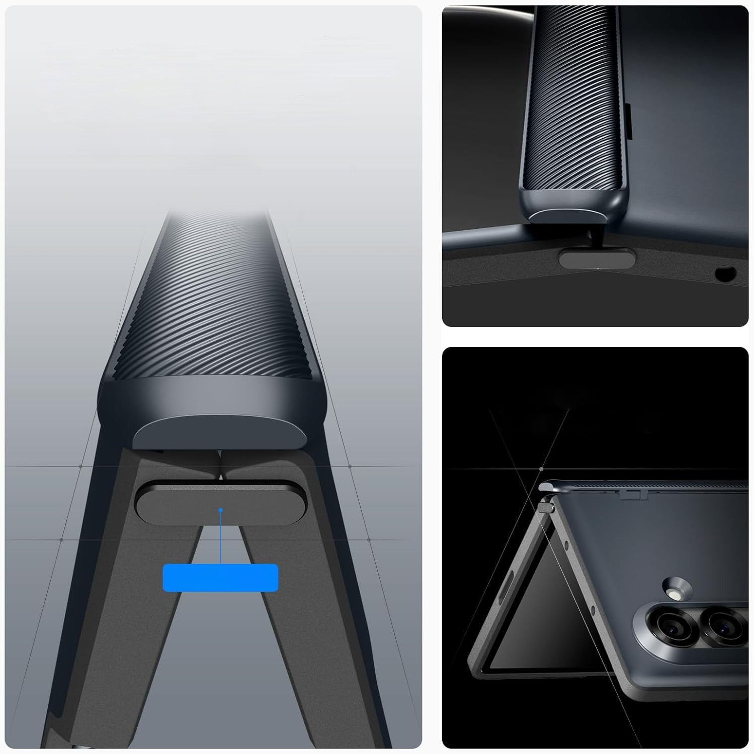 Handyhülle für Galaxy Z Fold7, Spigen Slim Armor Pro Mag mit MagSafe, Dunkelblau