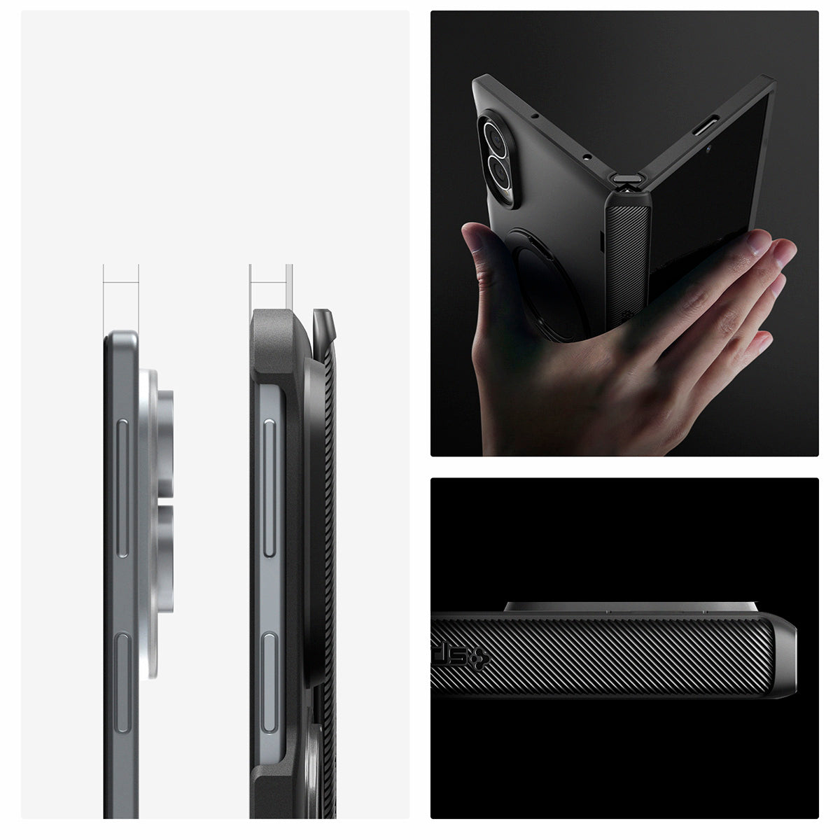 Handyhülle für Galaxy Z Fold8, Spigen Slim Armor Pro S Mag mit MagSafe, Schwarz