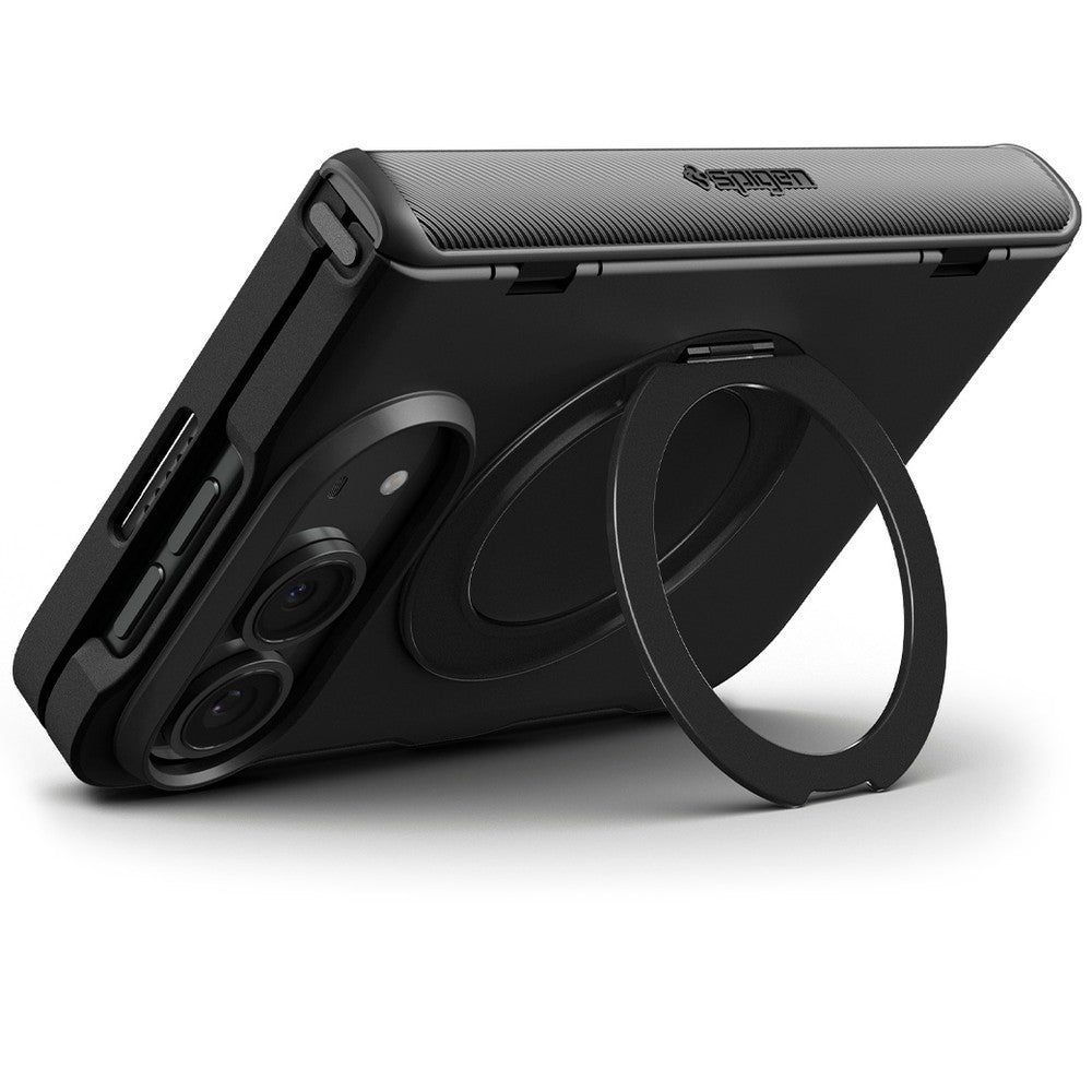 Handyhülle für iPhone Duo, Spigen Slim Armor Pro S Mag mit MagSafe, Schwarz (17/22)