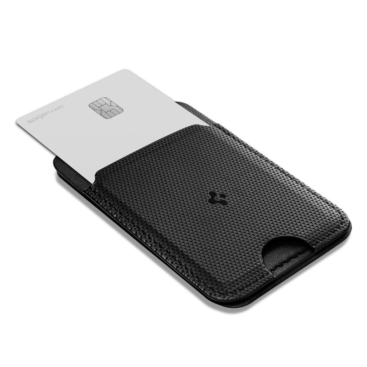 Kartenetui mit Ständer Spigen Slim Fold Mag S314-1 mit MagSafe, Schwarz
