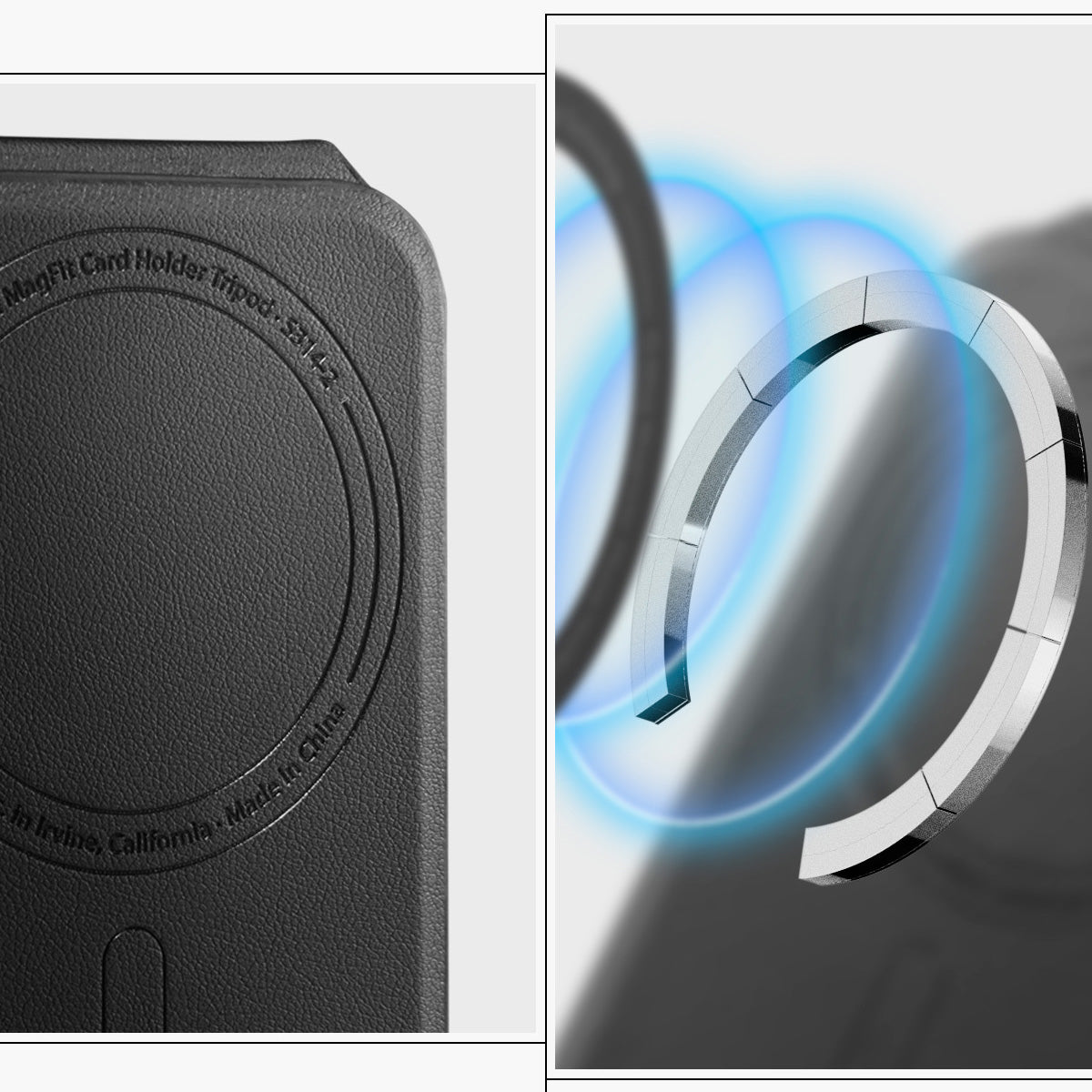 Kartenetui mit Ständer Spigen Slim Fold Mag S314-1 mit MagSafe, Schwarz