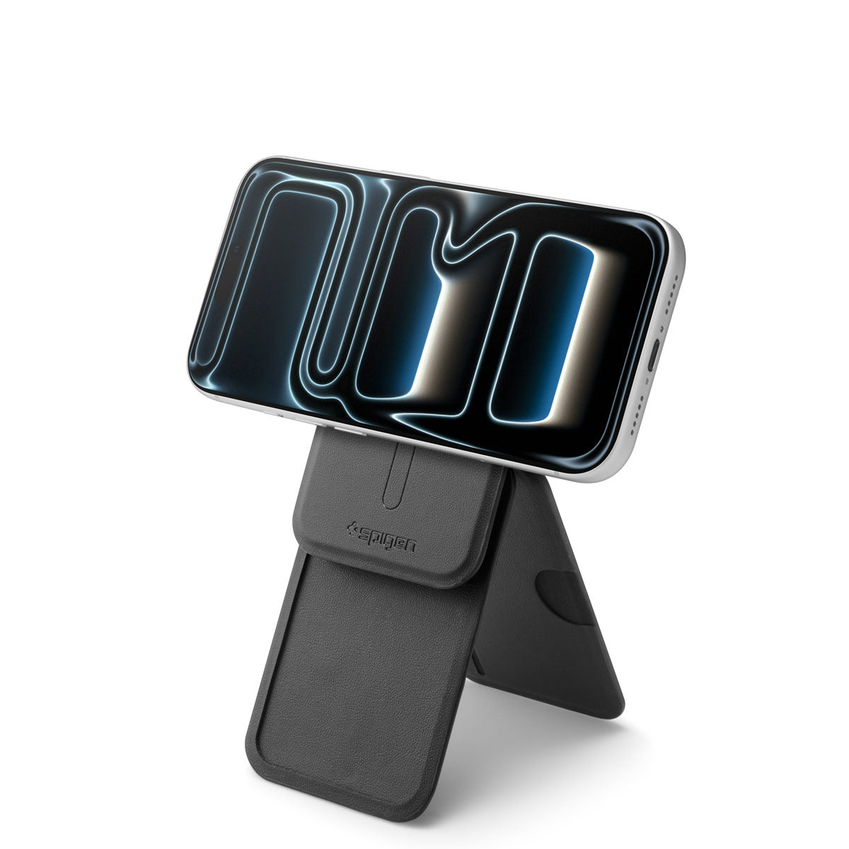 Kartenetui mit Ständer Spigen Slim Fold Mag S314-2 mit MagSafe, Schwarz