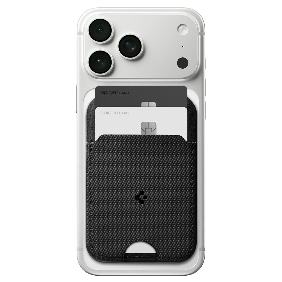 Kartenetui mit Ständer Spigen Slim Fold Mag S314-2 mit MagSafe, Schwarz