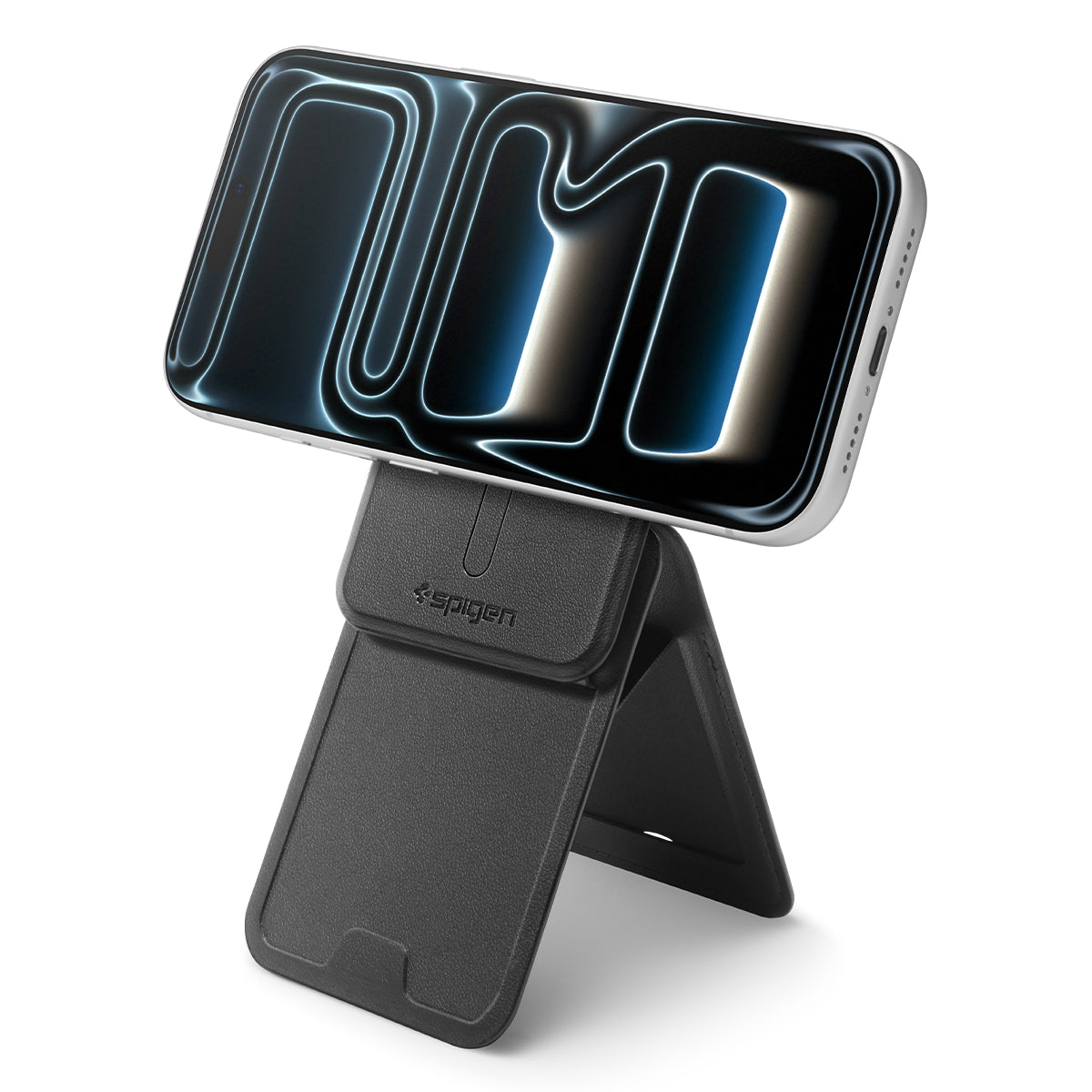 Kartenetui mit Ständer Spigen Slim Fold Mag S314-3 mit MagSafe, Schwarz