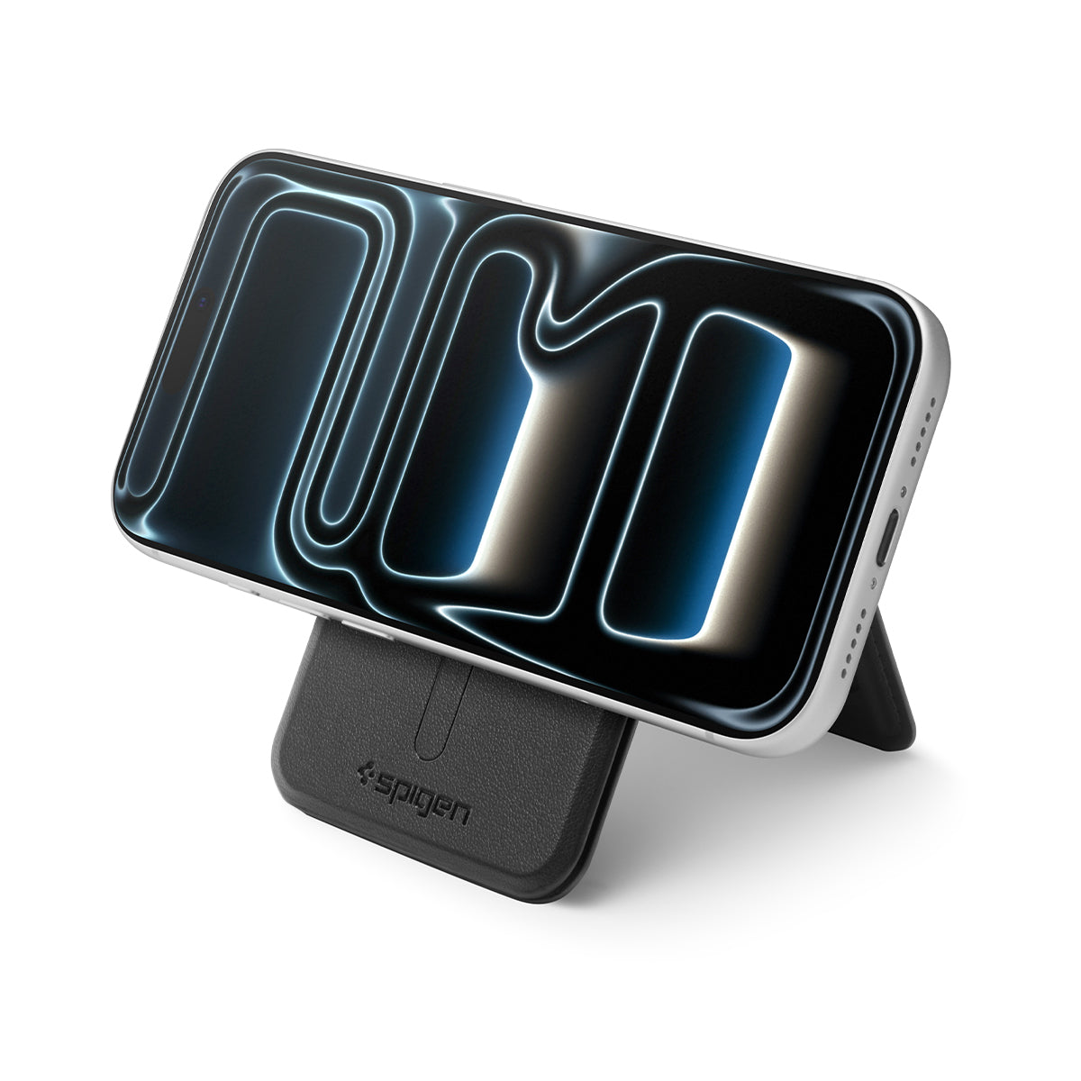 Kartenetui mit Ständer Spigen Slim Fold Mag S314-3 mit MagSafe, Schwarz
