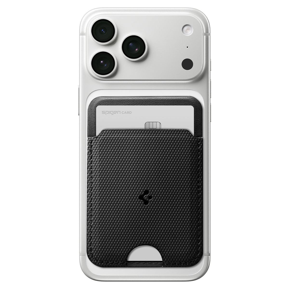Kartenetui mit Ständer Spigen Slim Fold Mag S314-3 mit MagSafe, Schwarz