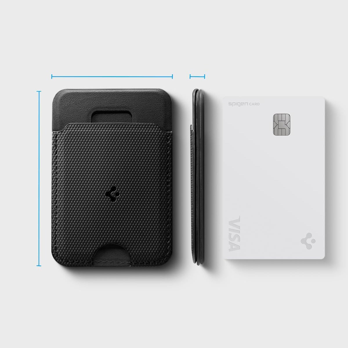 Kartenetui mit Ständer Spigen Slim Fold Mag S314-3 mit MagSafe, Schwarz