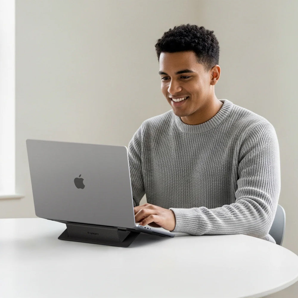 Laptopständer für Laptops bis 16", höhenverstellbar, Spigen Slimfold LD201-S1, Schwarz