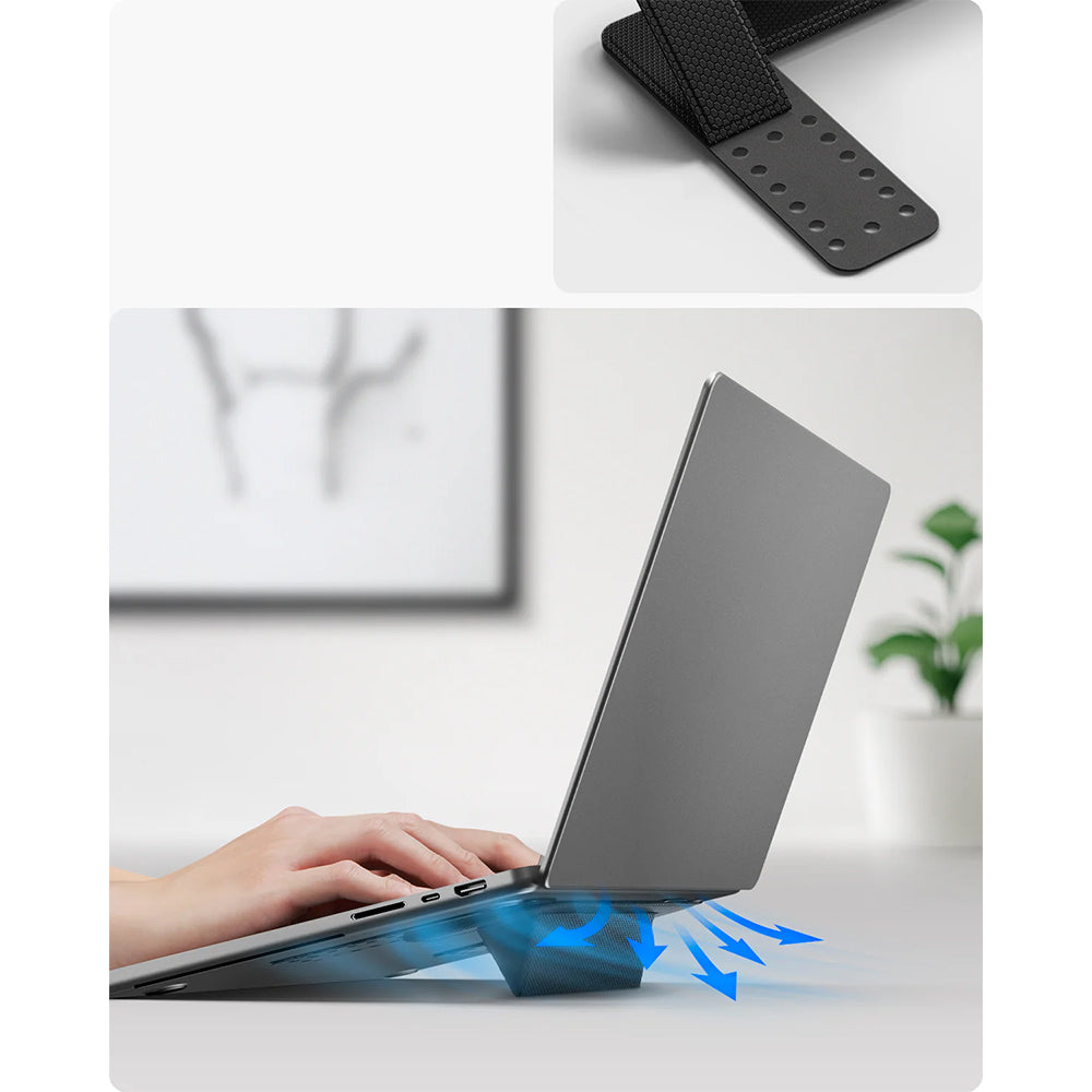 Laptopständer für Laptops bis 16", höhenverstellbar, Spigen Slimfold LD201-S1, Schwarz